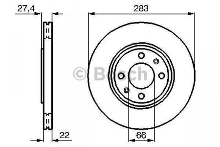 Pedn brzdov kotou Bosch pro Citroen Xantia, Xsara a ZX (4246G1, 4246T9, 4246V0, 4246V3, 424997, 95667810)