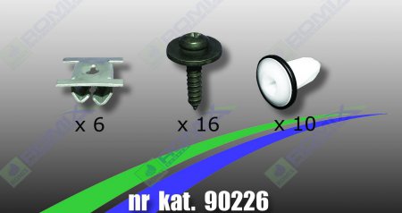 Sada pchytek krytu pod motor pro Citroen Jumper III (Peugeot Boxer III, Fiat Ducato 06-11)