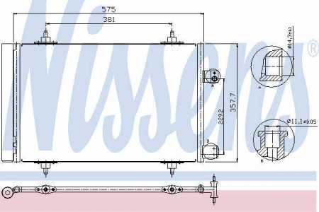 Chladi klimatizace kondenztor Nissens 6455HV pro Citron C5 (X7, 6455HV, 6455JA )