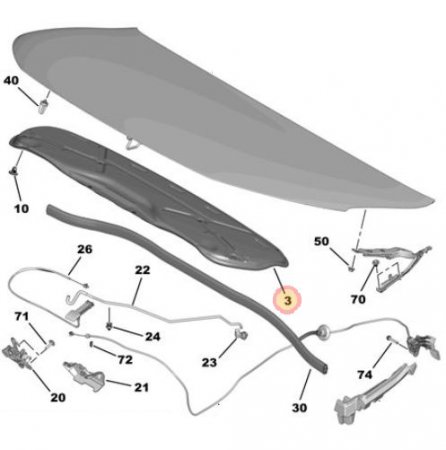 Zvukov izolace kapoty motoru pro Citroen C4 Cactus 2014-